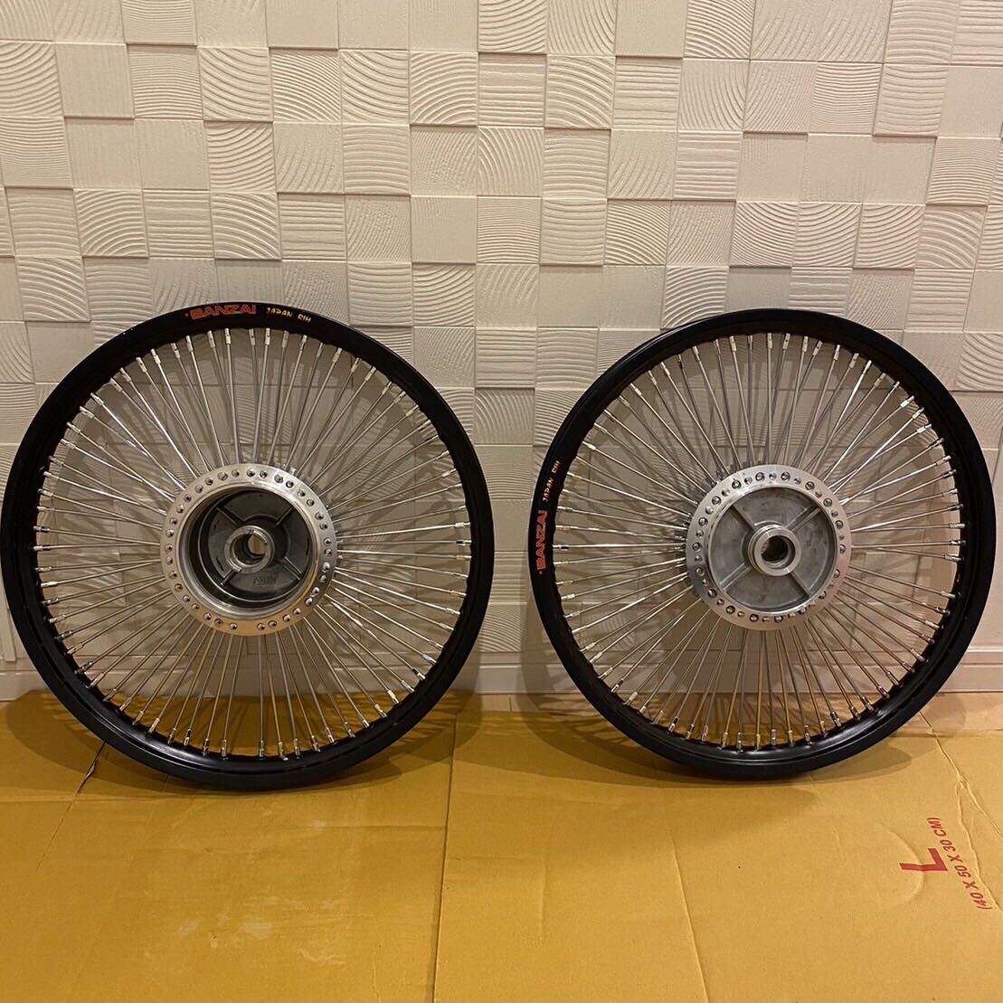 前後17インチ スーパーカブ WAVE110 71スポークホイール ブラック 新品