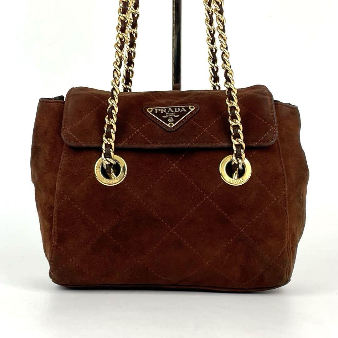 人気】PRADA プラダ ショルダーバッグ 三角ロゴプレート チェーン 白