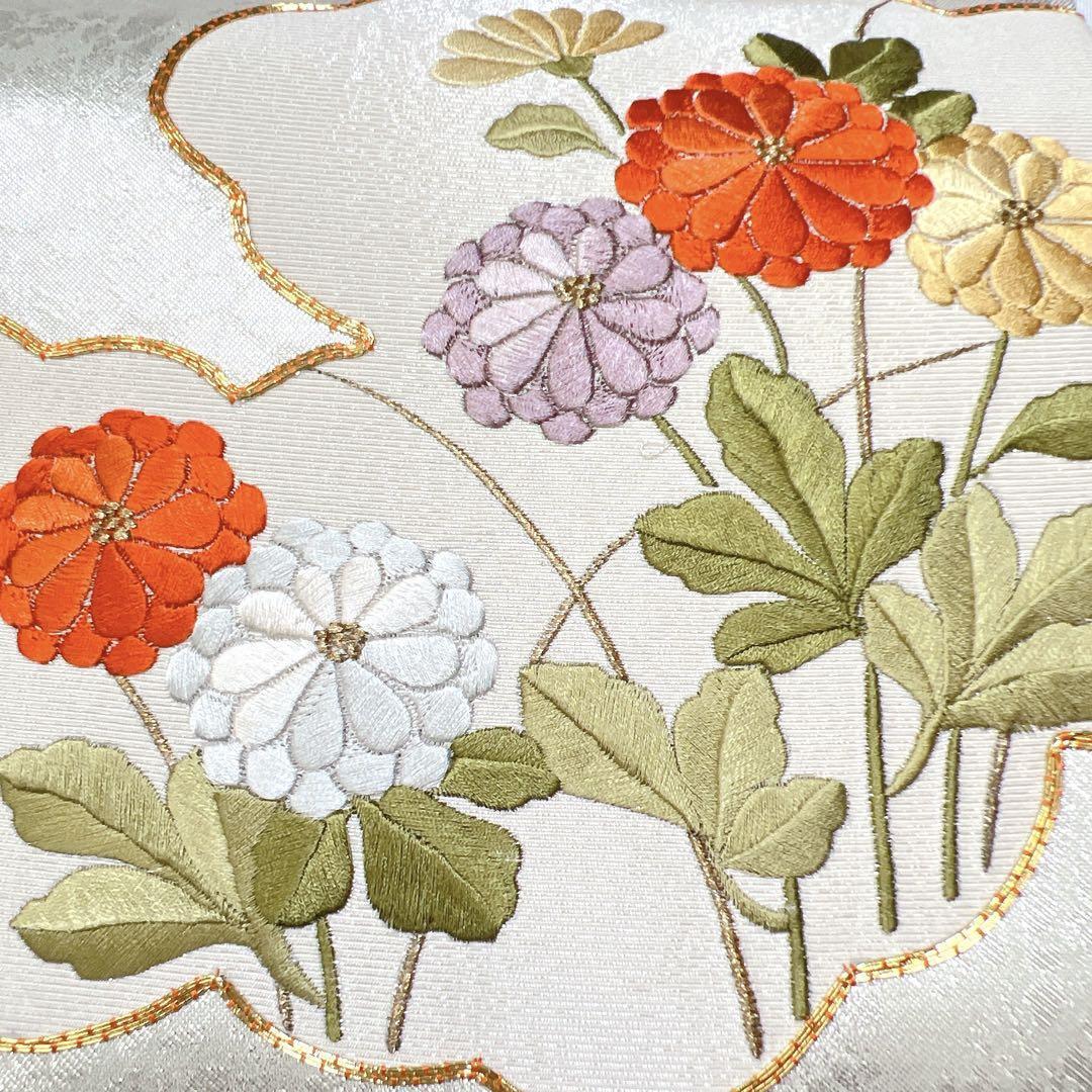 刺繍 名古屋帯 金駒刺繍 花模様 雲 着物 014w｜Yahoo!フリマ（旧PayPay