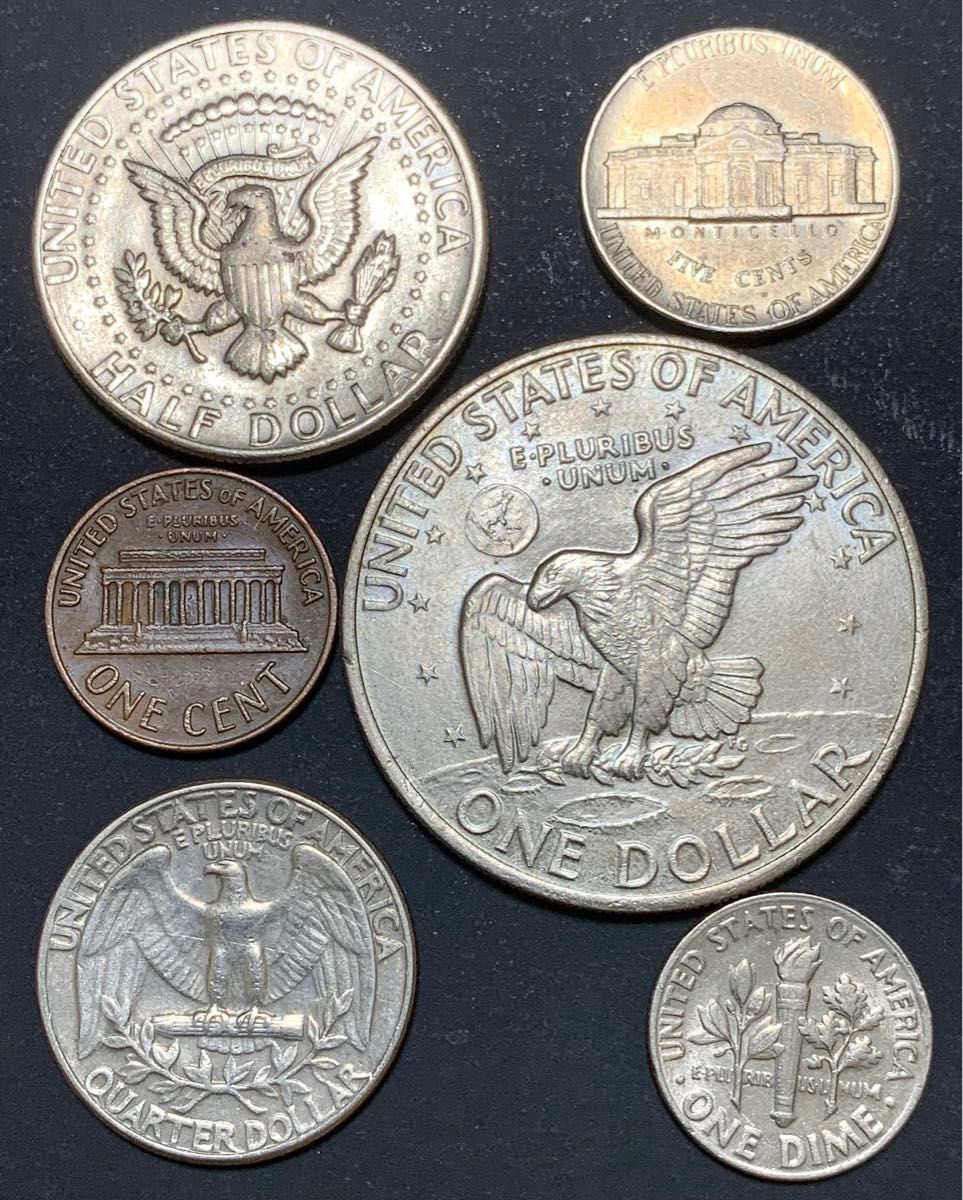 アメリカ合衆国】リバティコイン 1971年極美品セット ドルハーフ