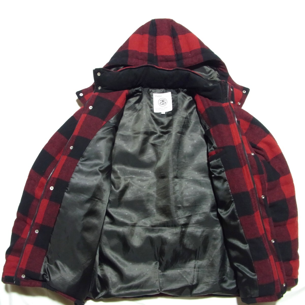 Stussy ステューシー ウール チェック ダウン ジャケット コーデュロイ