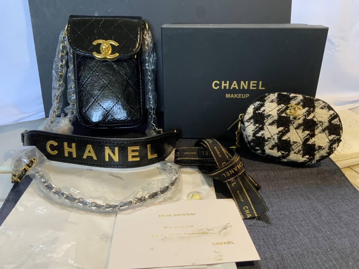 CHANEL シャネル ノベルティ スマホ ショルダーバッグ リボンチェーン