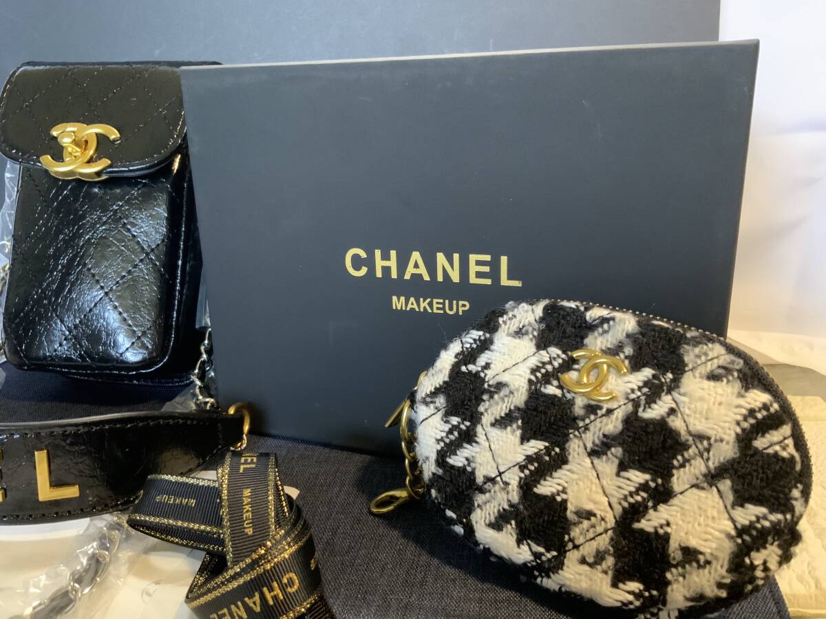 CHANEL シャネル ノベルティ スマホ ショルダーバッグ リボンチェーン