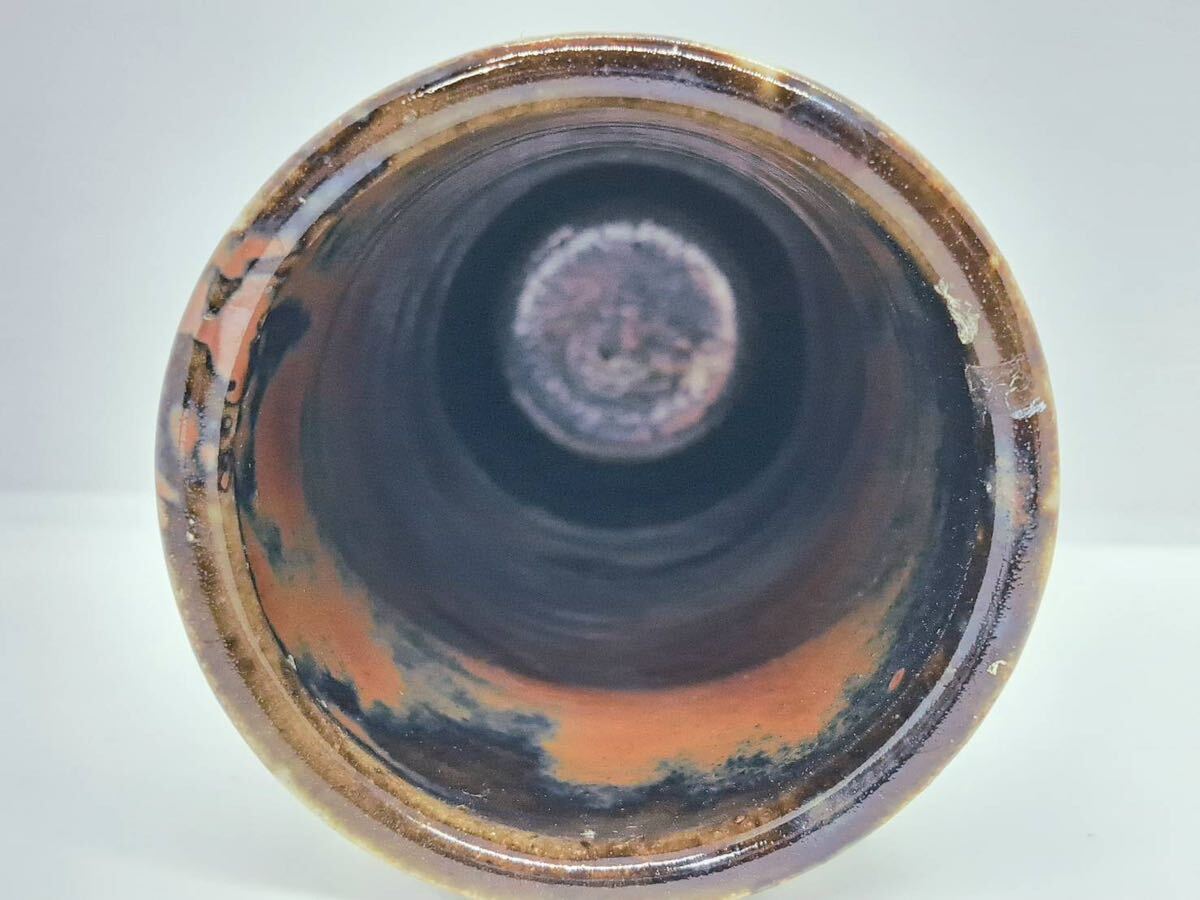 浜田庄司 黒釉茶盌 人間国宝 人間国宝濱田庄司さんの「黒釉胴紐茶盌