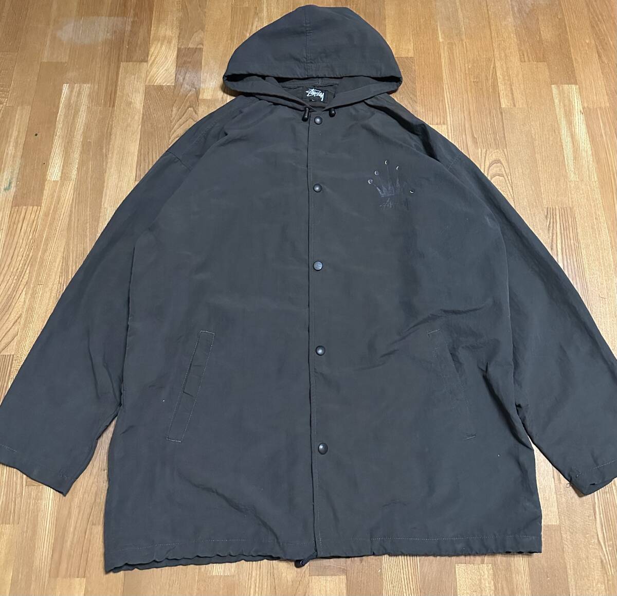 80s Vintage 黒タグ old stussy クラウン ナイロンパーカー ナイロン