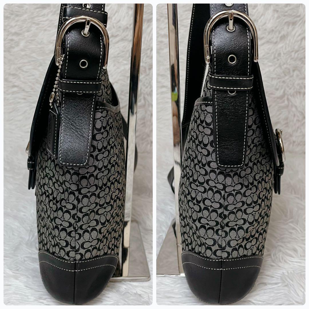 COACH コーチ ショルダーバッグ キャンバス レザー ソーホー ブラック