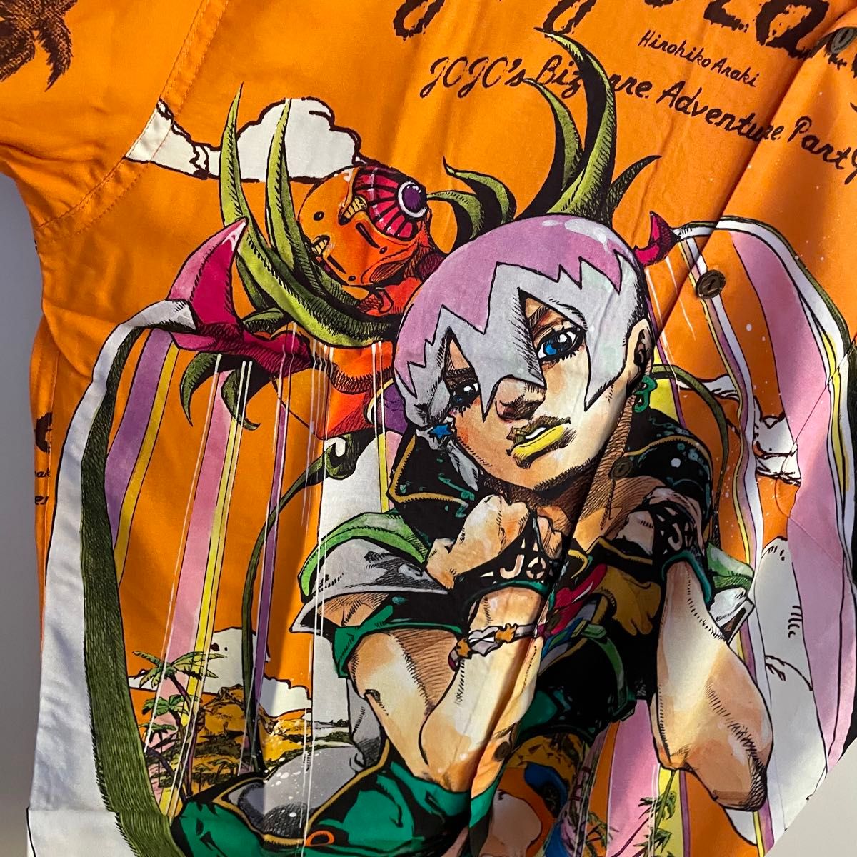 ジョジョの奇妙な冒険 ジョジョランズアロハシャツ パッションオレンジ