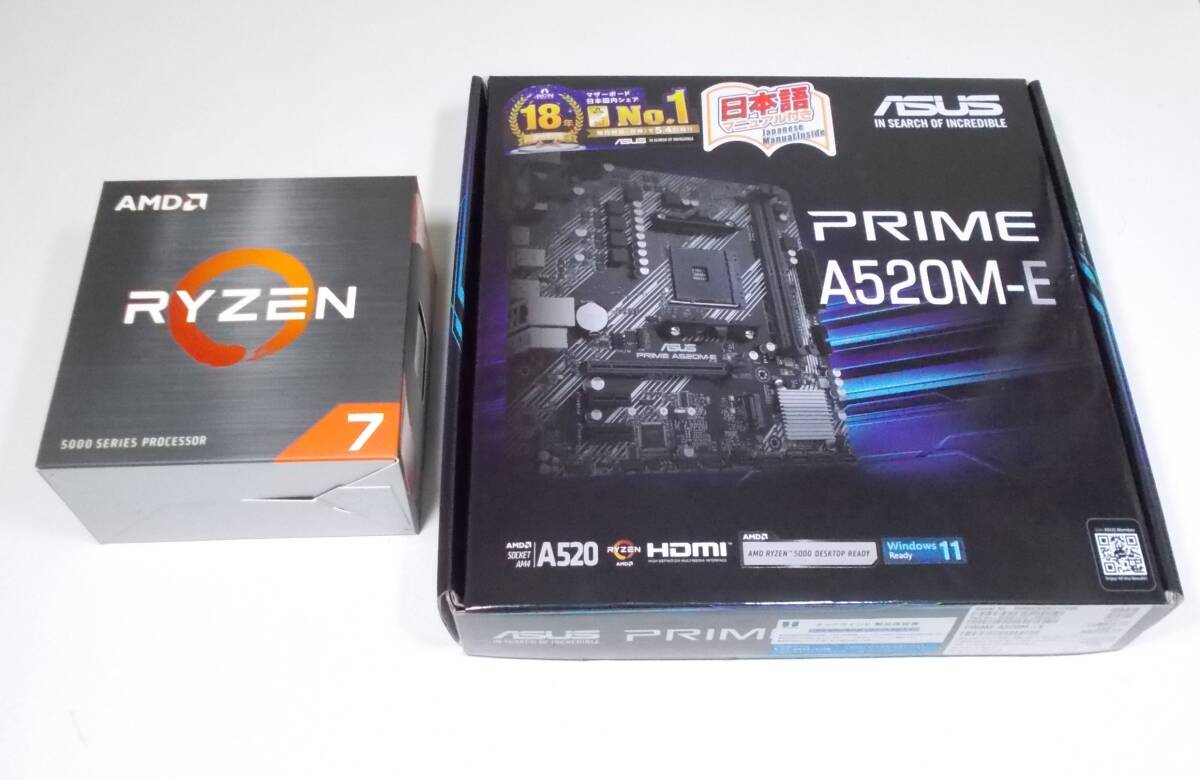 AMDRyzen7 5700X ASUSPRIMEA520M-Eメモリ16gb Ryzen 7 5700X W/O