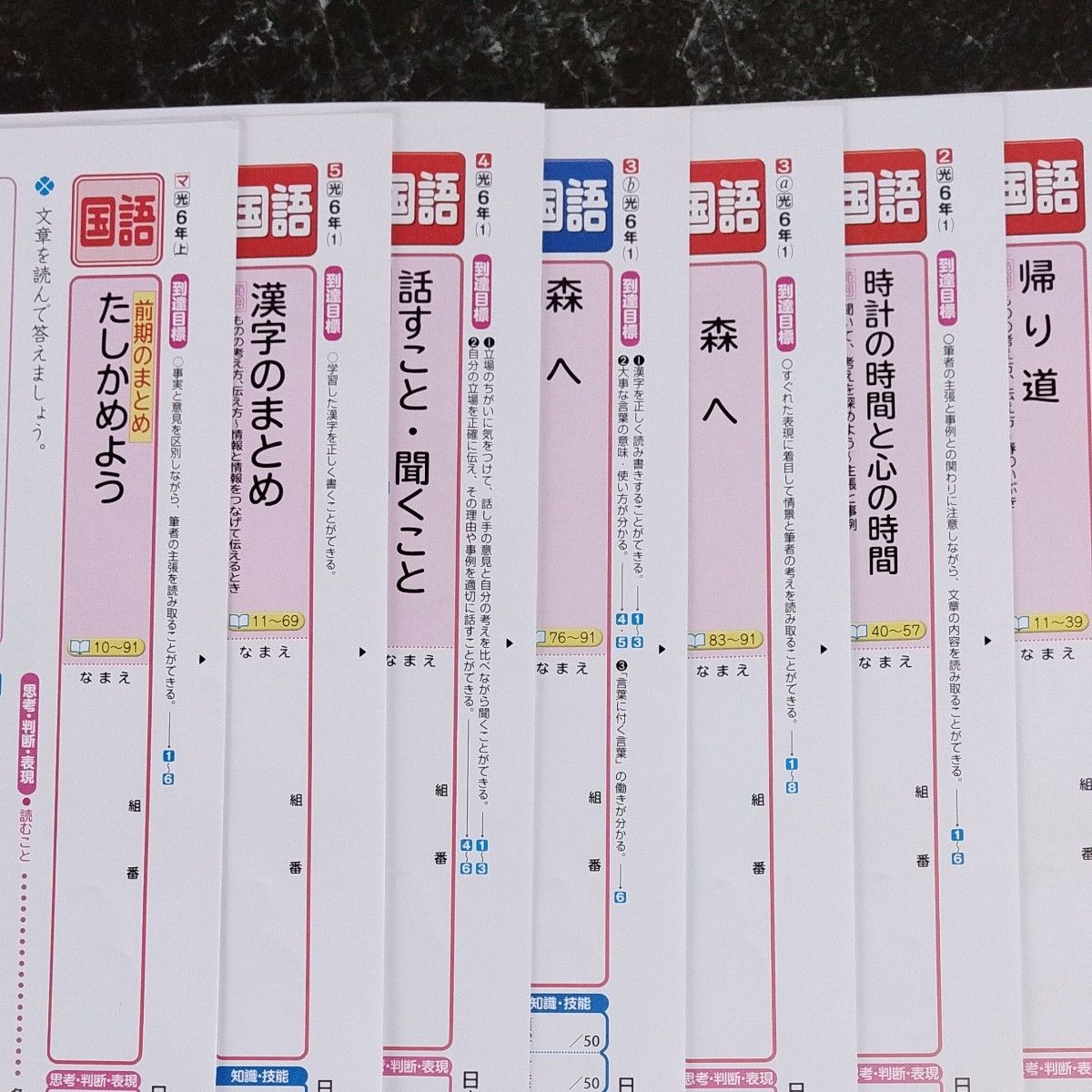 6年生カラーテスト 国語 光村図書 日本標準 問題用紙のみ｜Yahoo