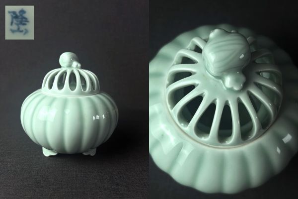 Yahoo!オークション - 香道具 在銘 隆山 青磁 香炉 陶磁器/茶道具/菊/