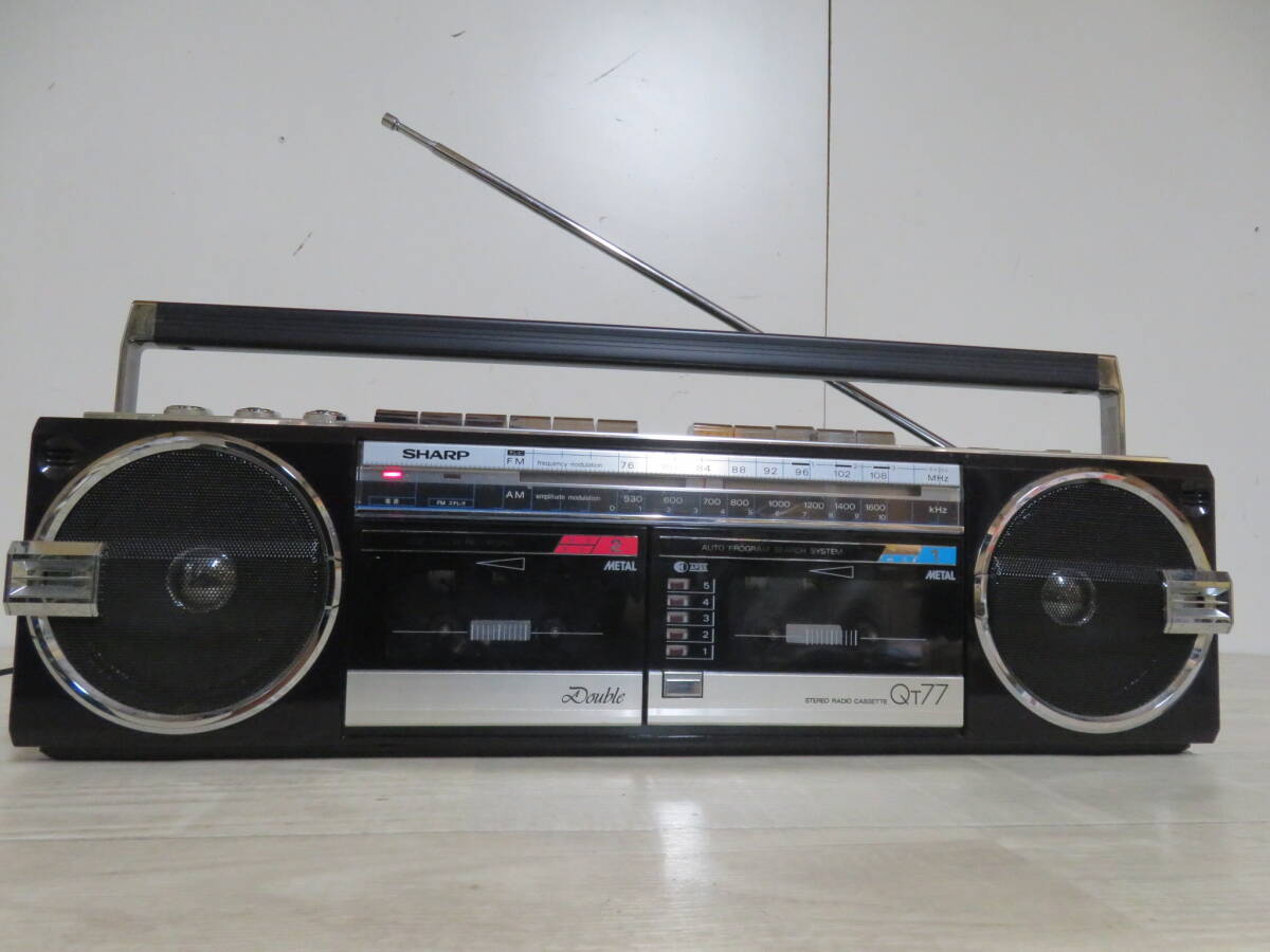 SHARP QT-77BK ブラック ラジカセ レトロ(D1 54) SHARP QT-77BK
