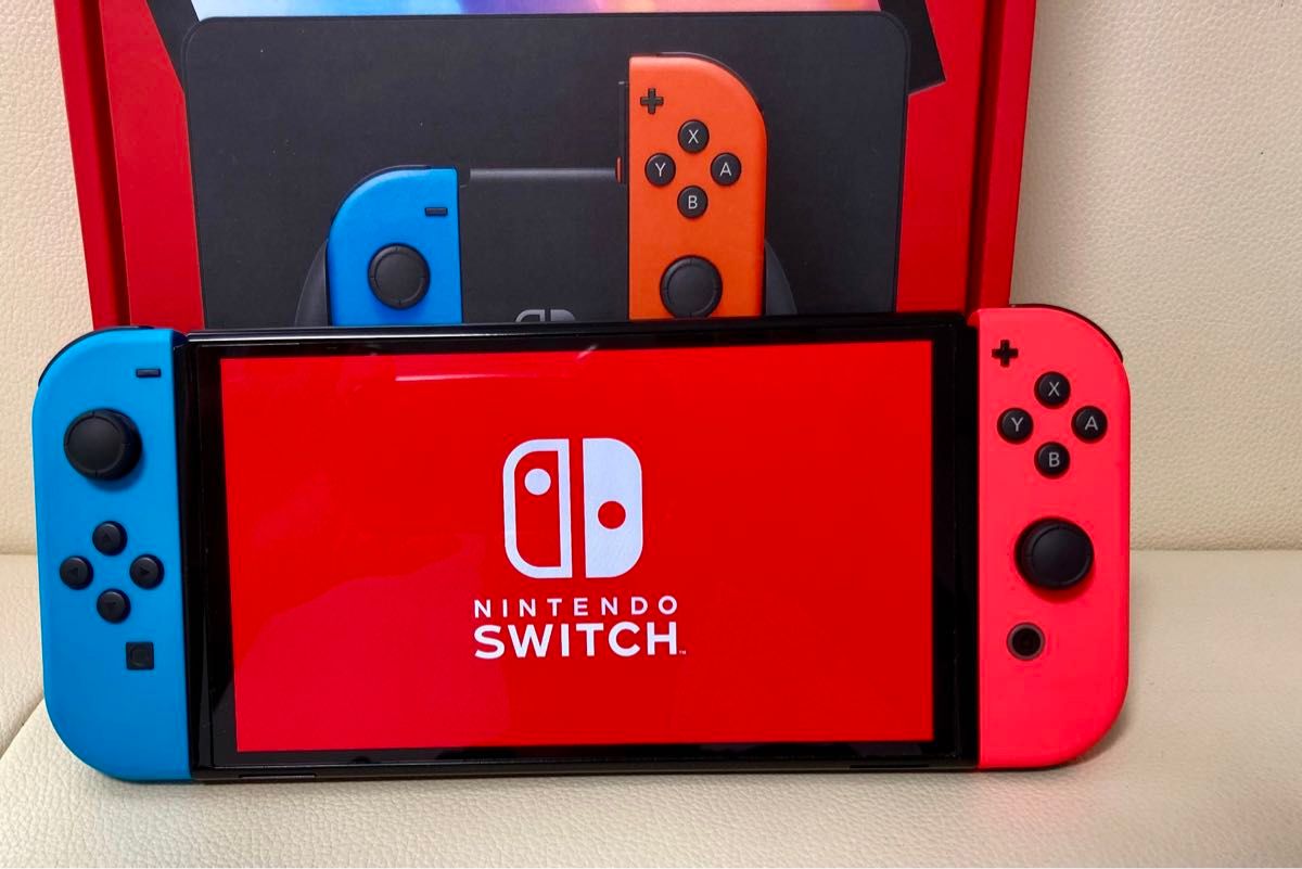 欠品無し Nintendo Switch 本体有機ELモデルJoy-Con(L)ネオンブルー (R