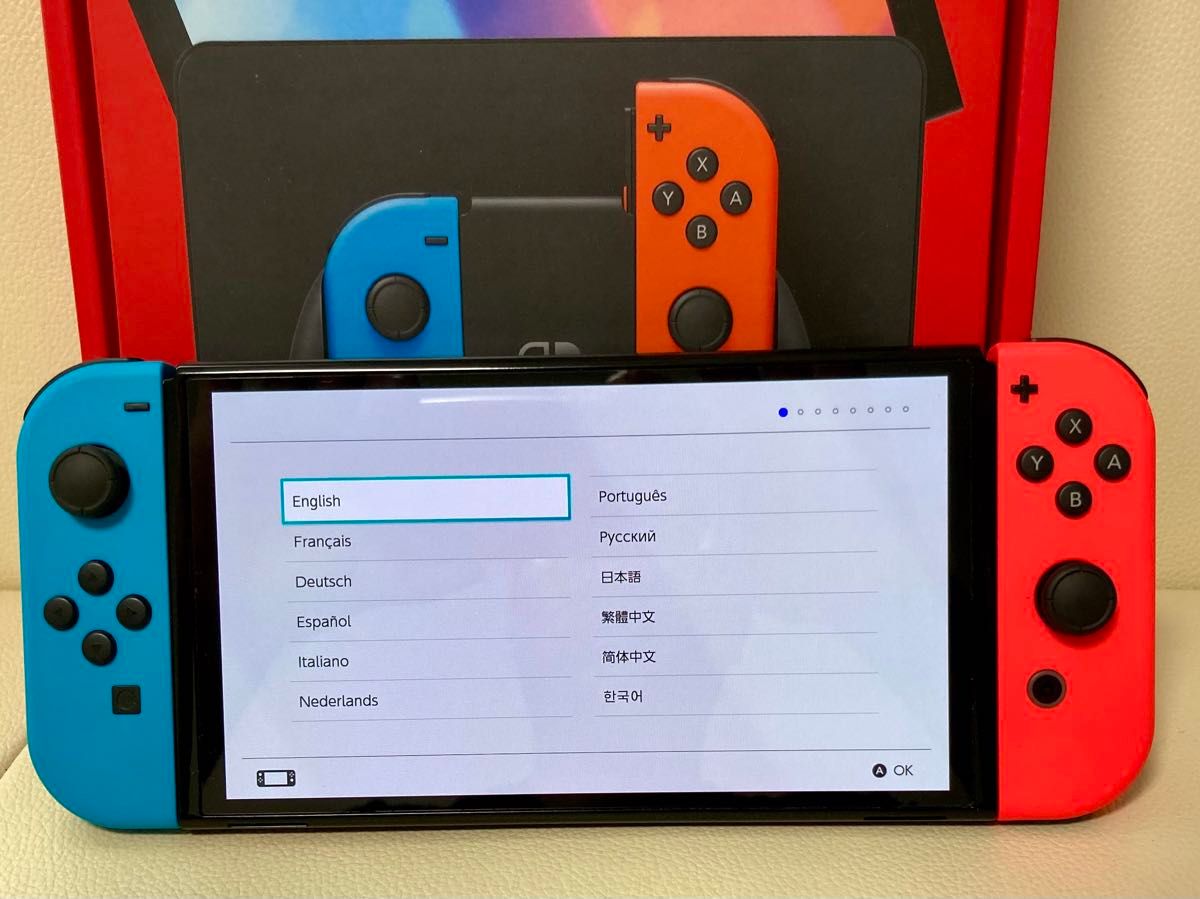 欠品無し Nintendo Switch 本体有機ELモデルJoy-Con(L)ネオンブルー (R