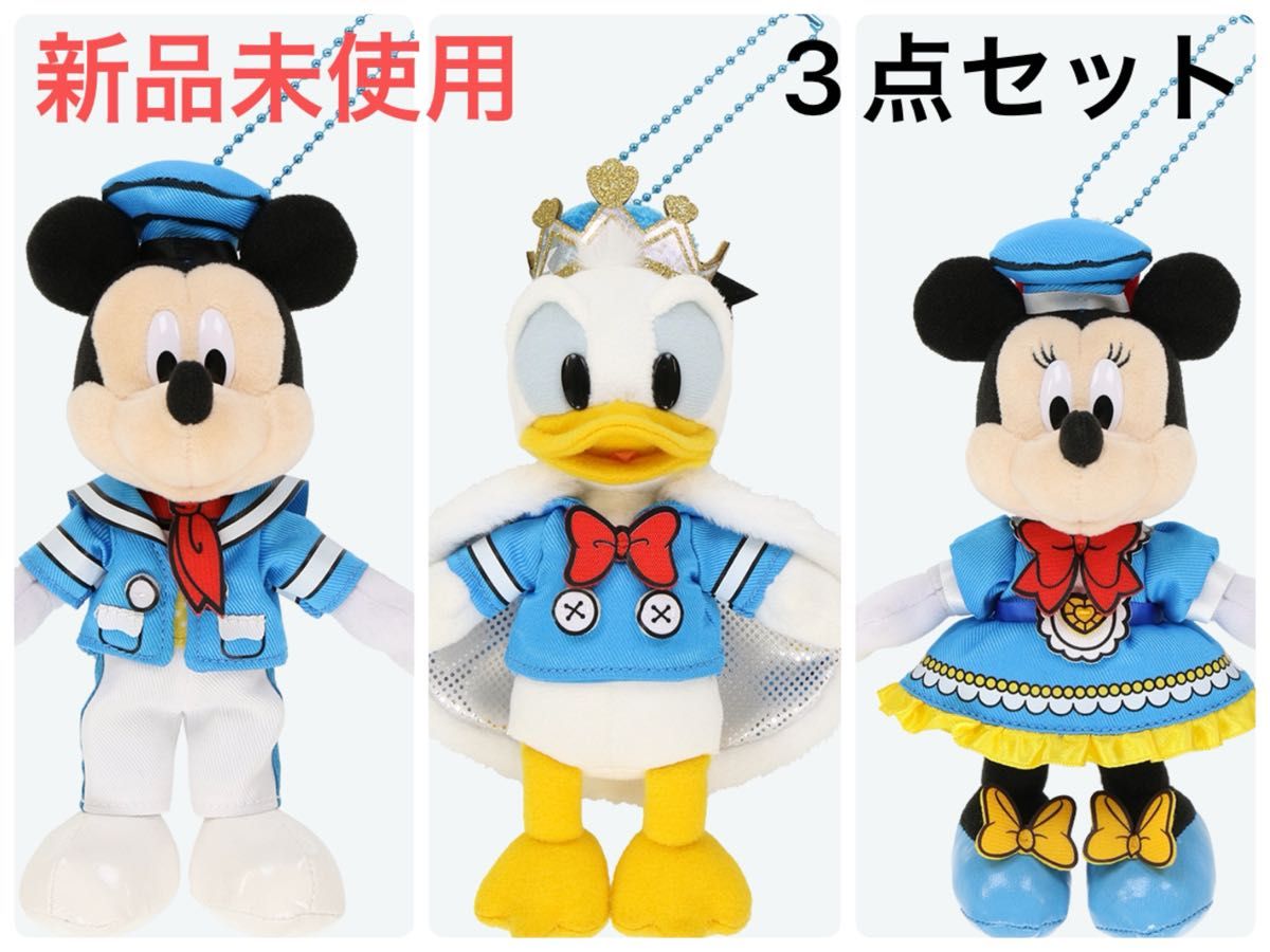 未使用】ディズニー ドナルド ミッキー ミニー ぬいぐるみバッジ ぬい