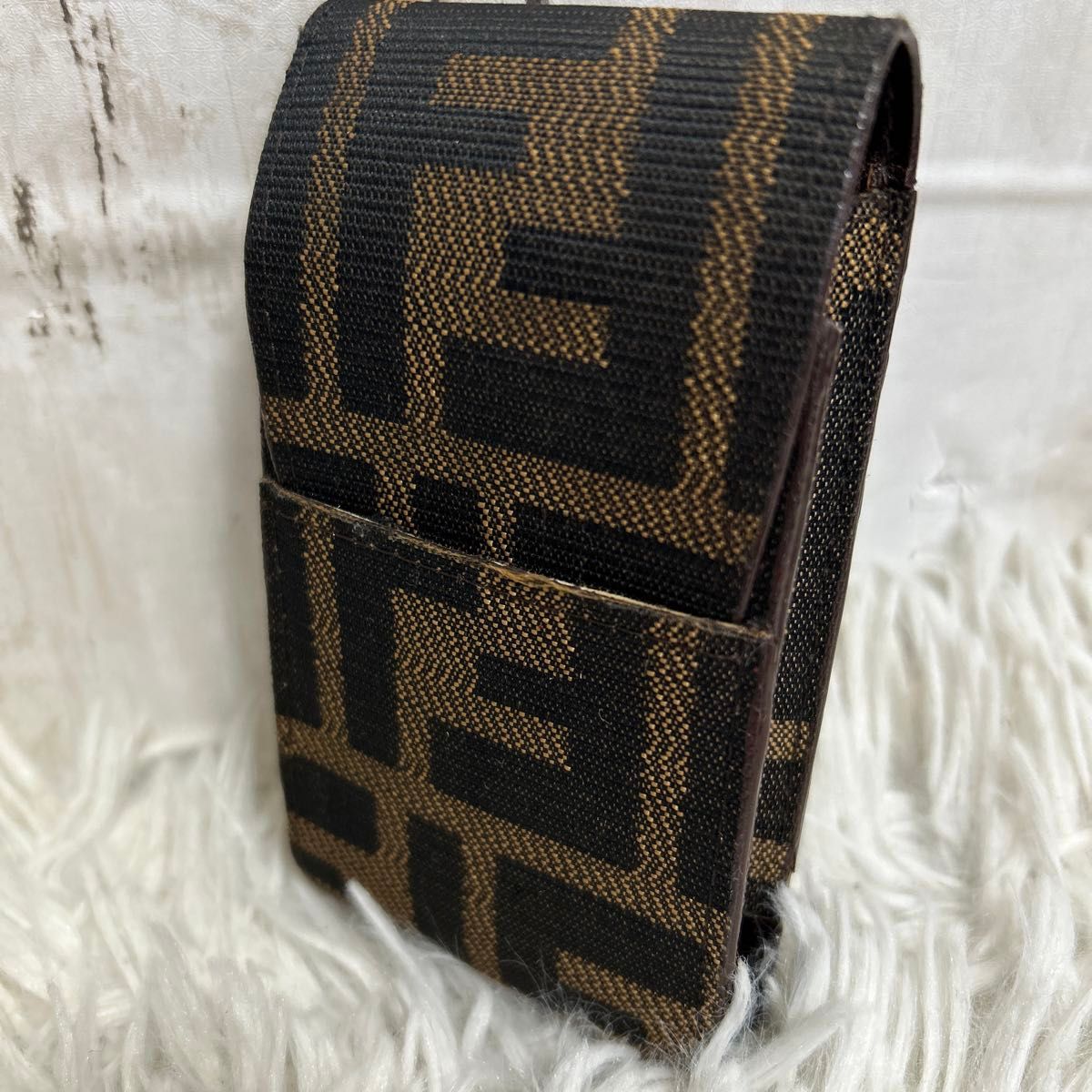 FENDI タバコケース ズッカ柄 シガレットケース キャンバスレザー