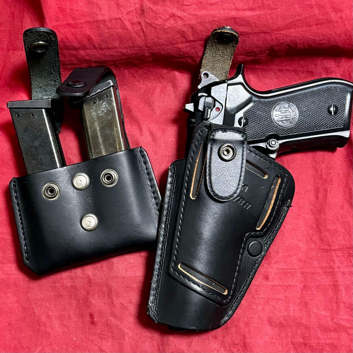 期間限定価格 整備済 WA 黒革製 ベレッタ M92F用 ヒップホルスター