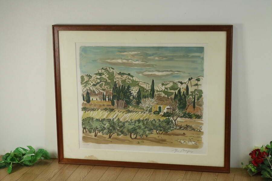 イヴ・ブライエ リトグラフ 牛達の村 最新ホビー・楽器・アート - イヴ