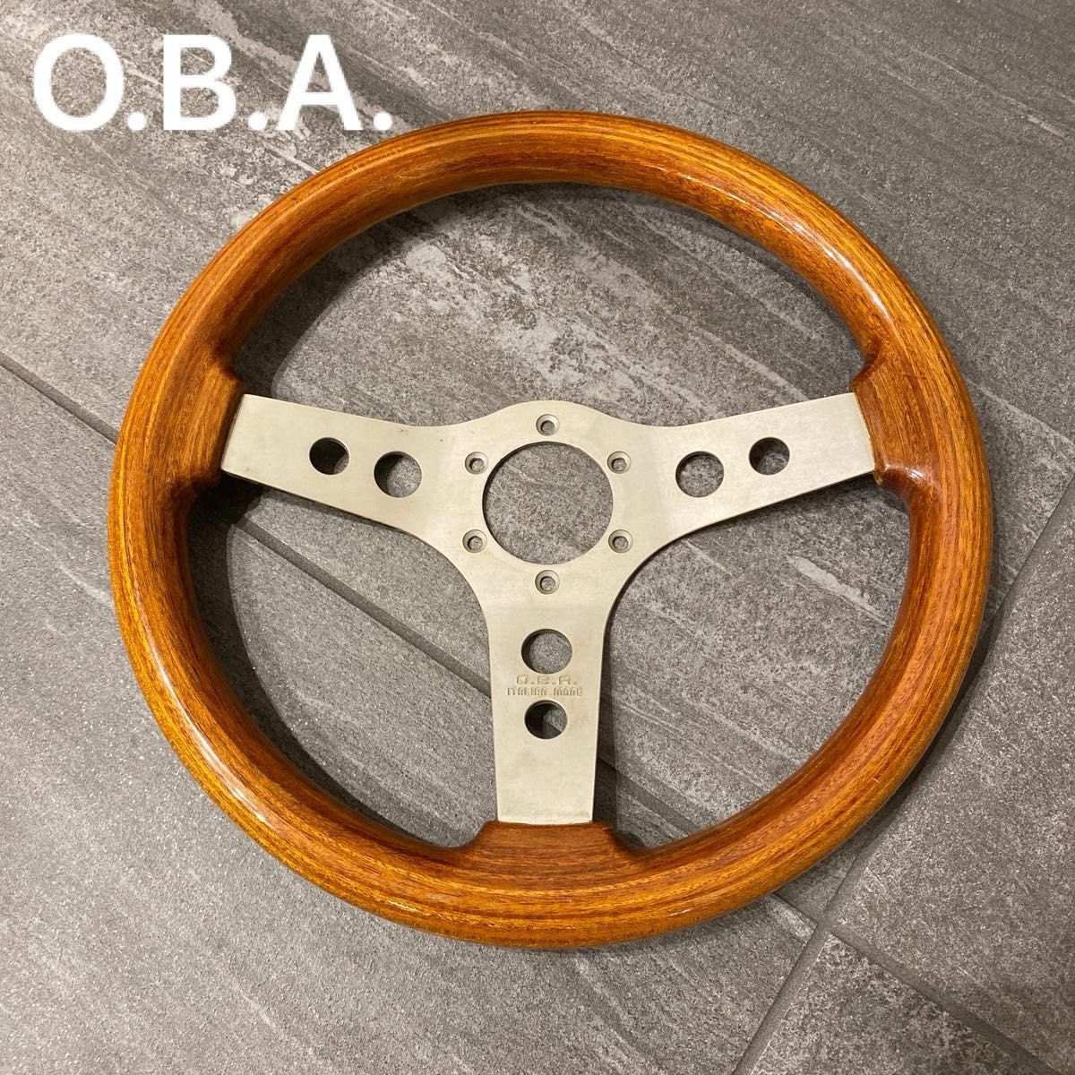 OBA ウッドステアリング 当時物 旧車 ステアリング ハンドル ウッド
