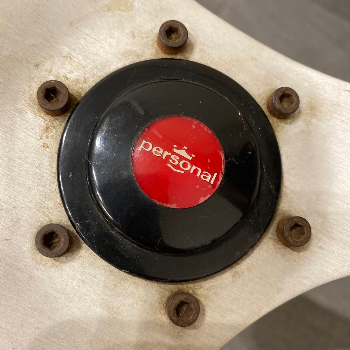 パーソナル ウッドステアリング ウッド ハンドル 当時物 ホーンボタン