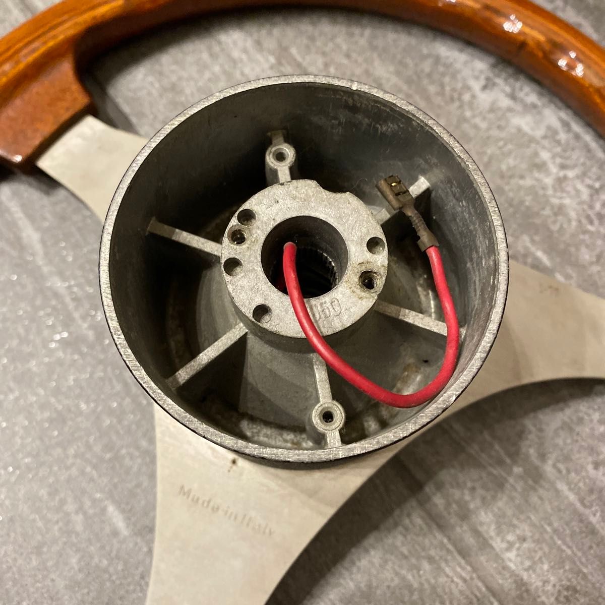 パーソナル ウッドステアリング ウッド ハンドル 当時物 ホーンボタン