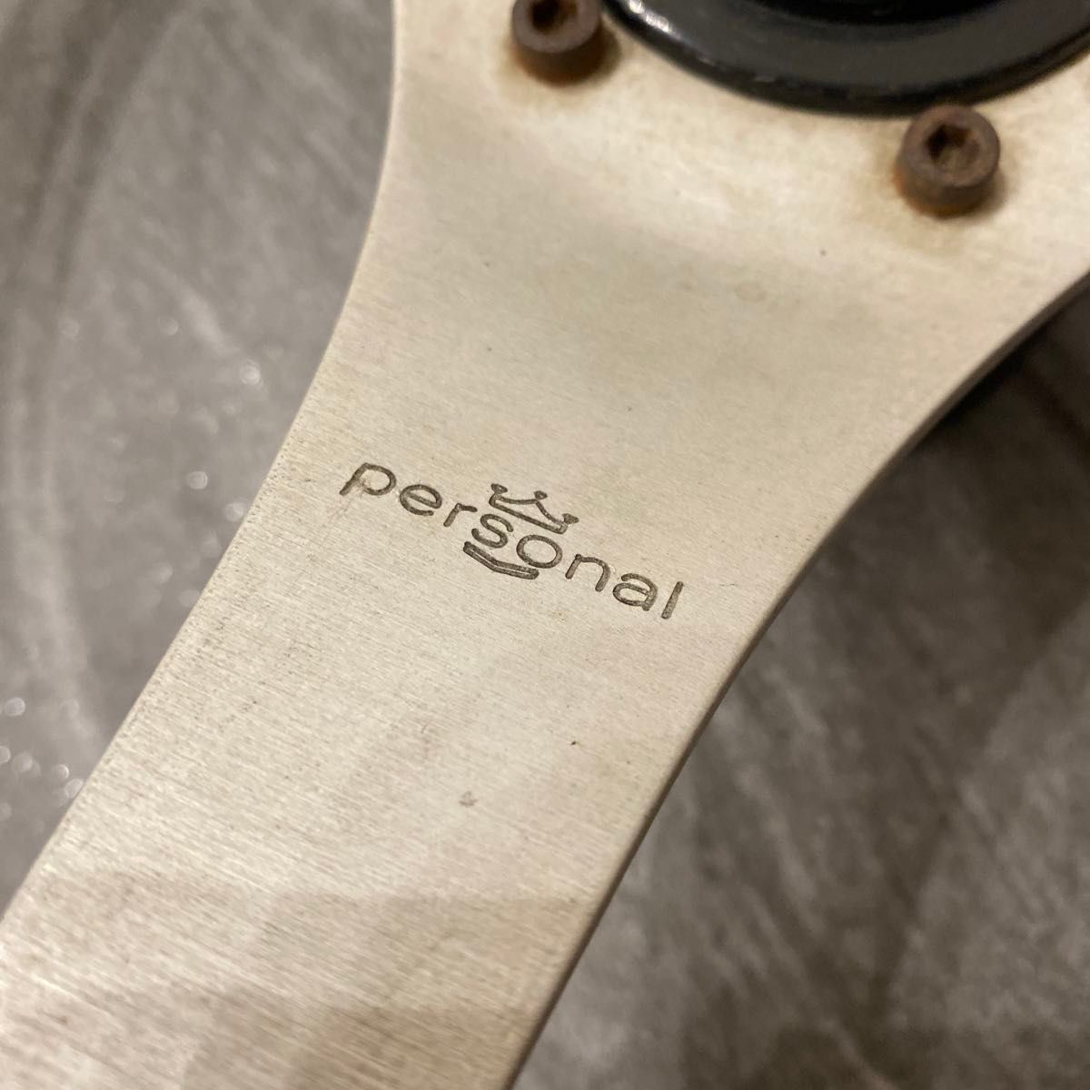 パーソナル ウッドステアリング ウッド ハンドル 当時物 ホーンボタン