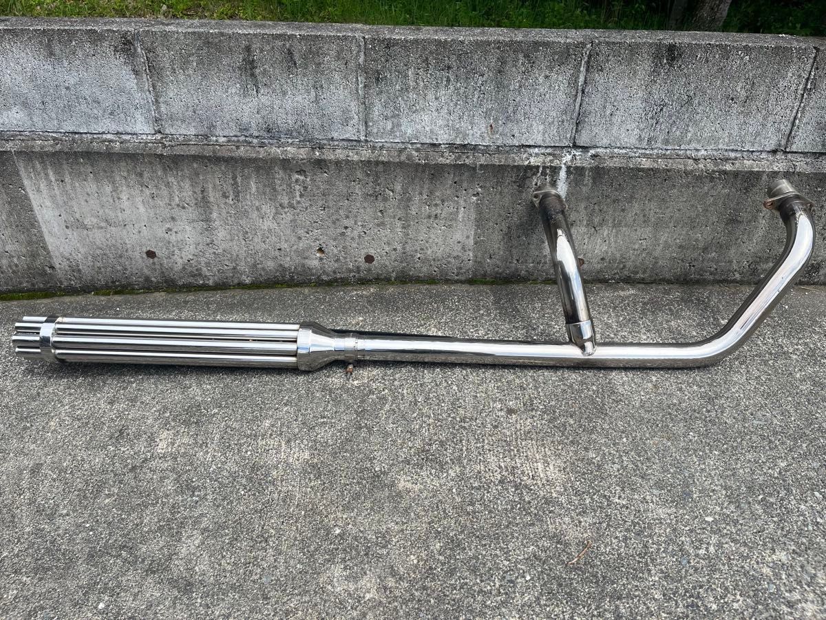 スティード400/希少/FLHスタイル2in1マシンガンマフラー/ガトリング