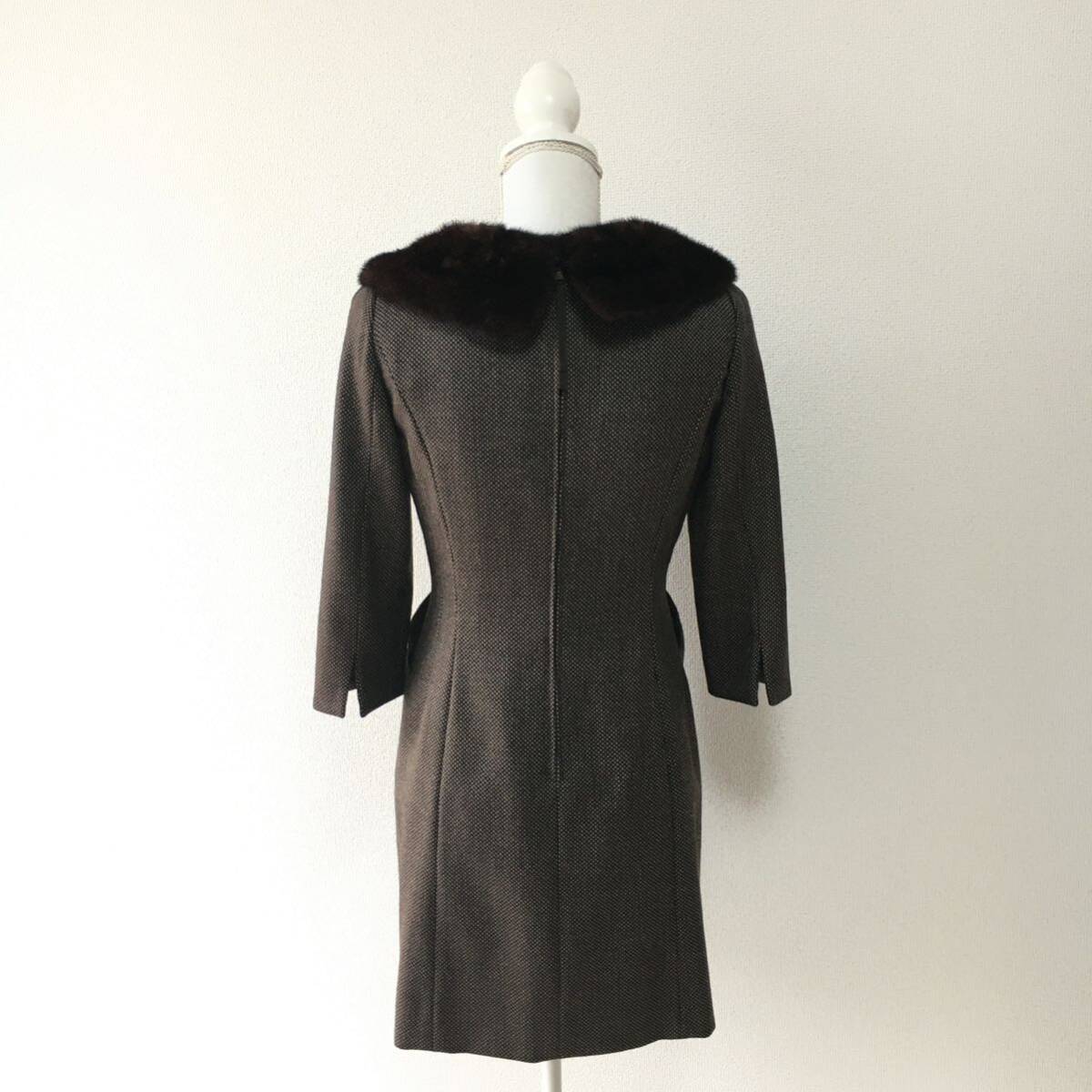 美品 FOXEY フォクシー ミンク ファー ウール ワンピース 送料無料