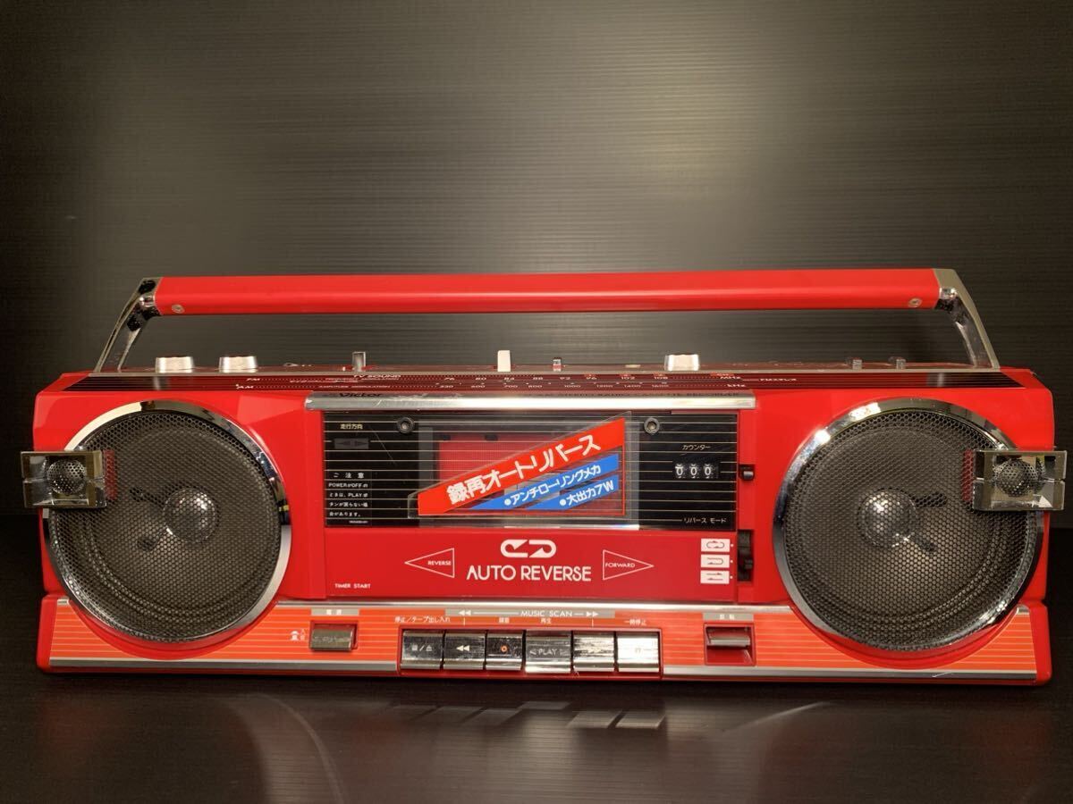 VICTOR RC-511ラジオカセットプレーヤー レッド VICTOR RC-511ラジオ