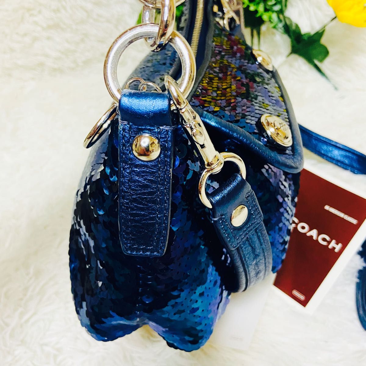 定価5万 貴重 2way COACH コーチ ショルダーバッグ スパンコール
