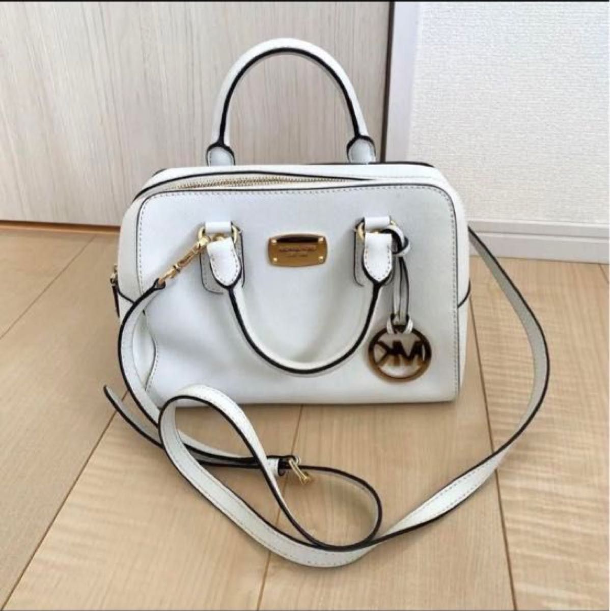 未使用 MICHAEL KORS マイケルコース 2ウェイ 白 レザー ショルダー