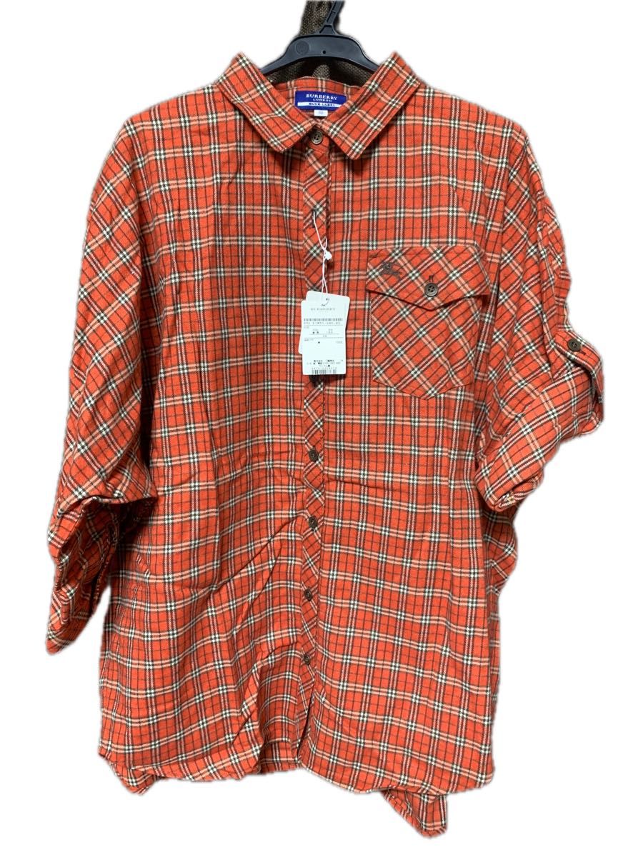 バーバリーブルーレーベルBURBERRY人気ブランドロゴ入ブラウス