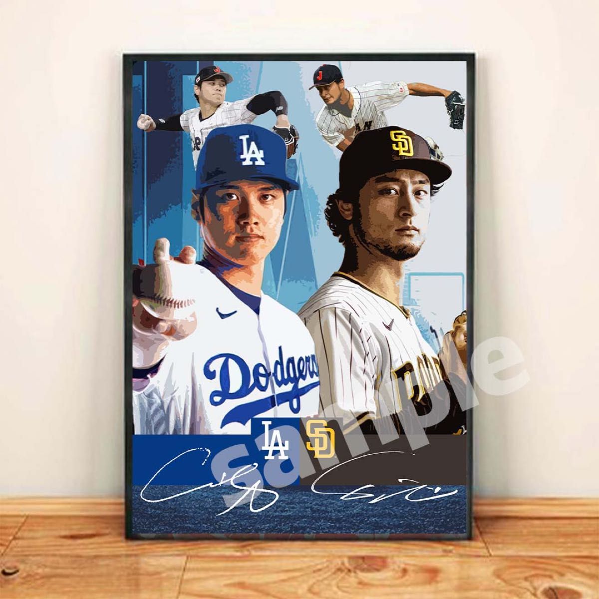 大谷翔平×ダルビッシュ有｜デジタルアートポスター｜A4サイズ｜Yahoo