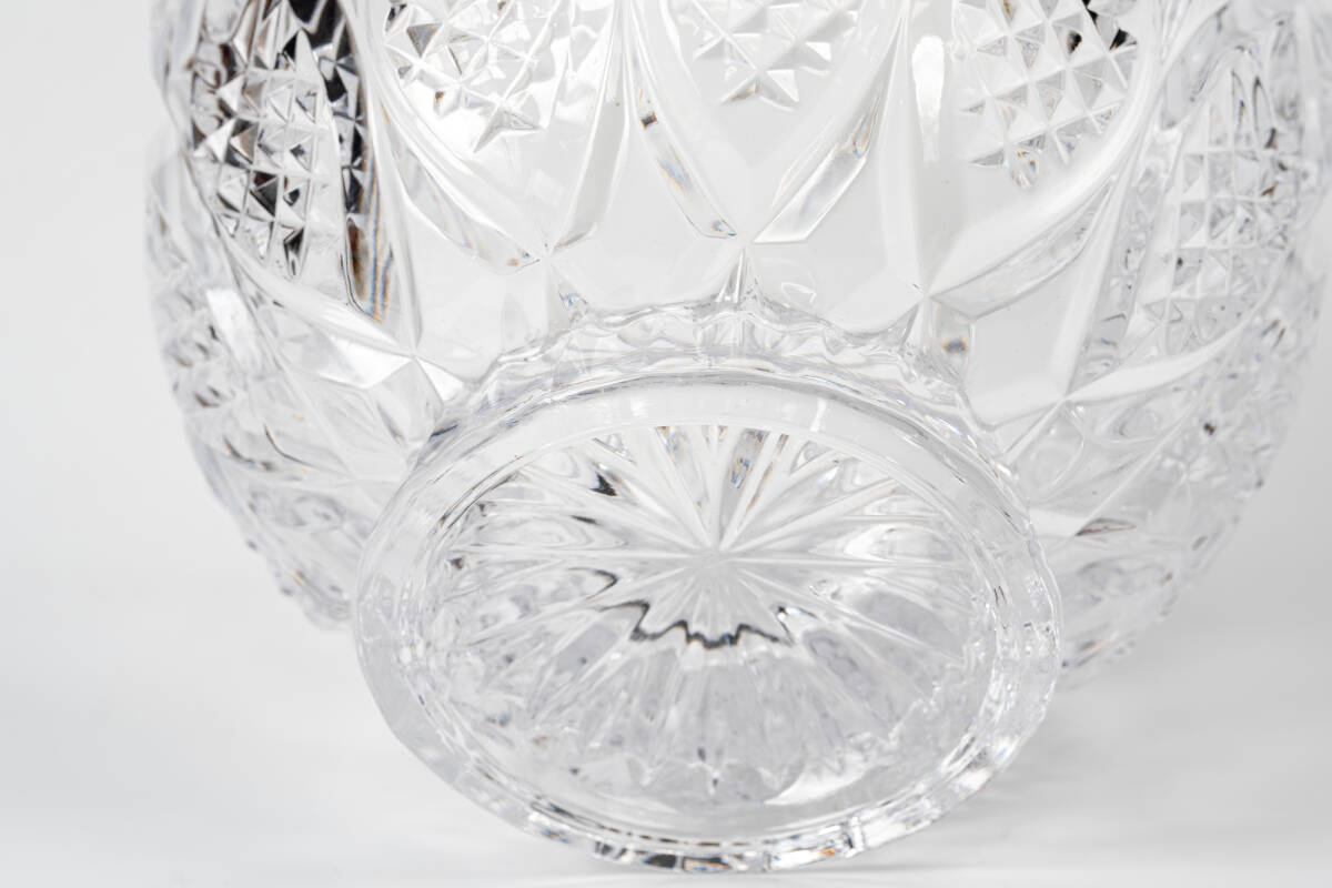 水崎長寿 義山切子 水指 （ガラス水指）「茶道具・ 水指」【真作保証