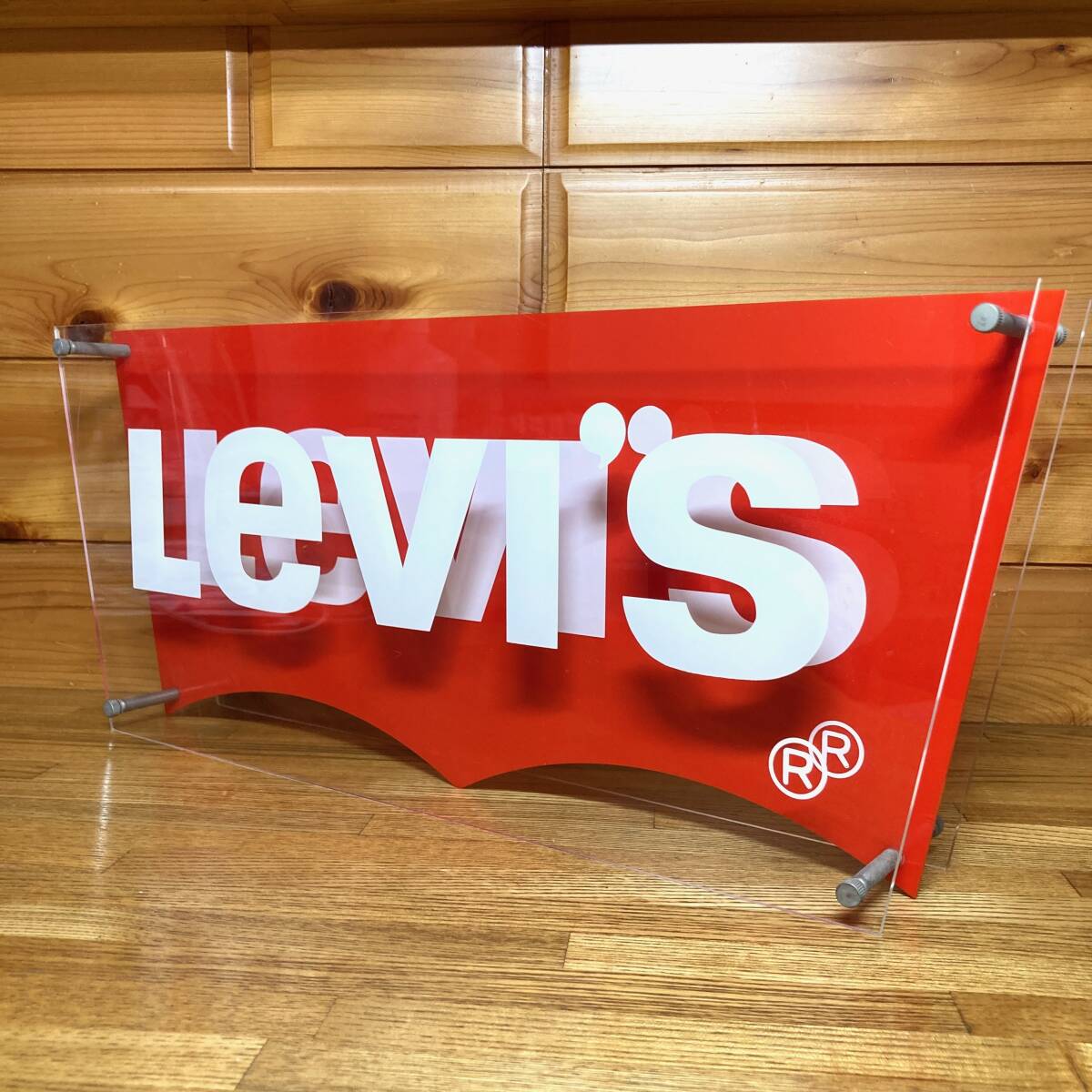 即決 送料無料 リーバイス アクリル製 立体 両面看板 非売品 店舗用