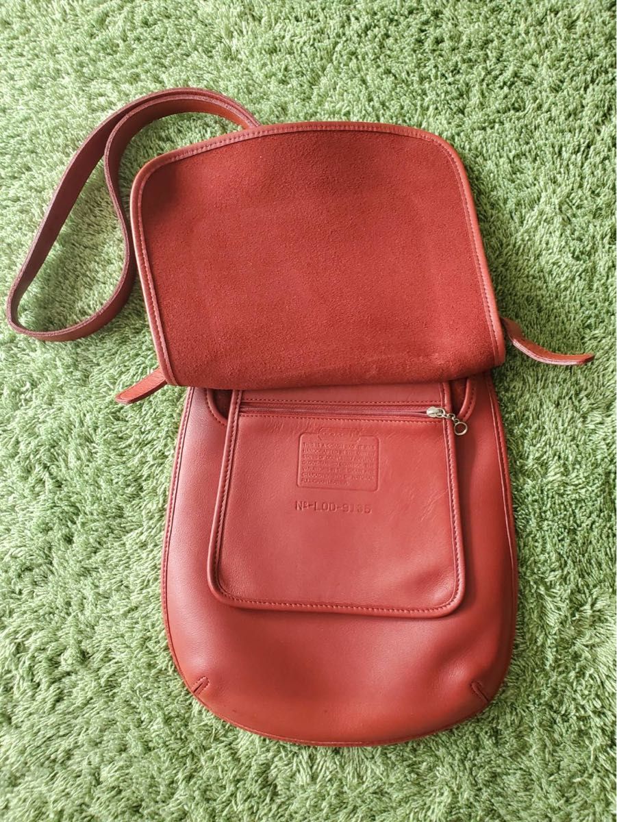 オールドコーチ フラップショルダーバッグD-9135 赤レッド