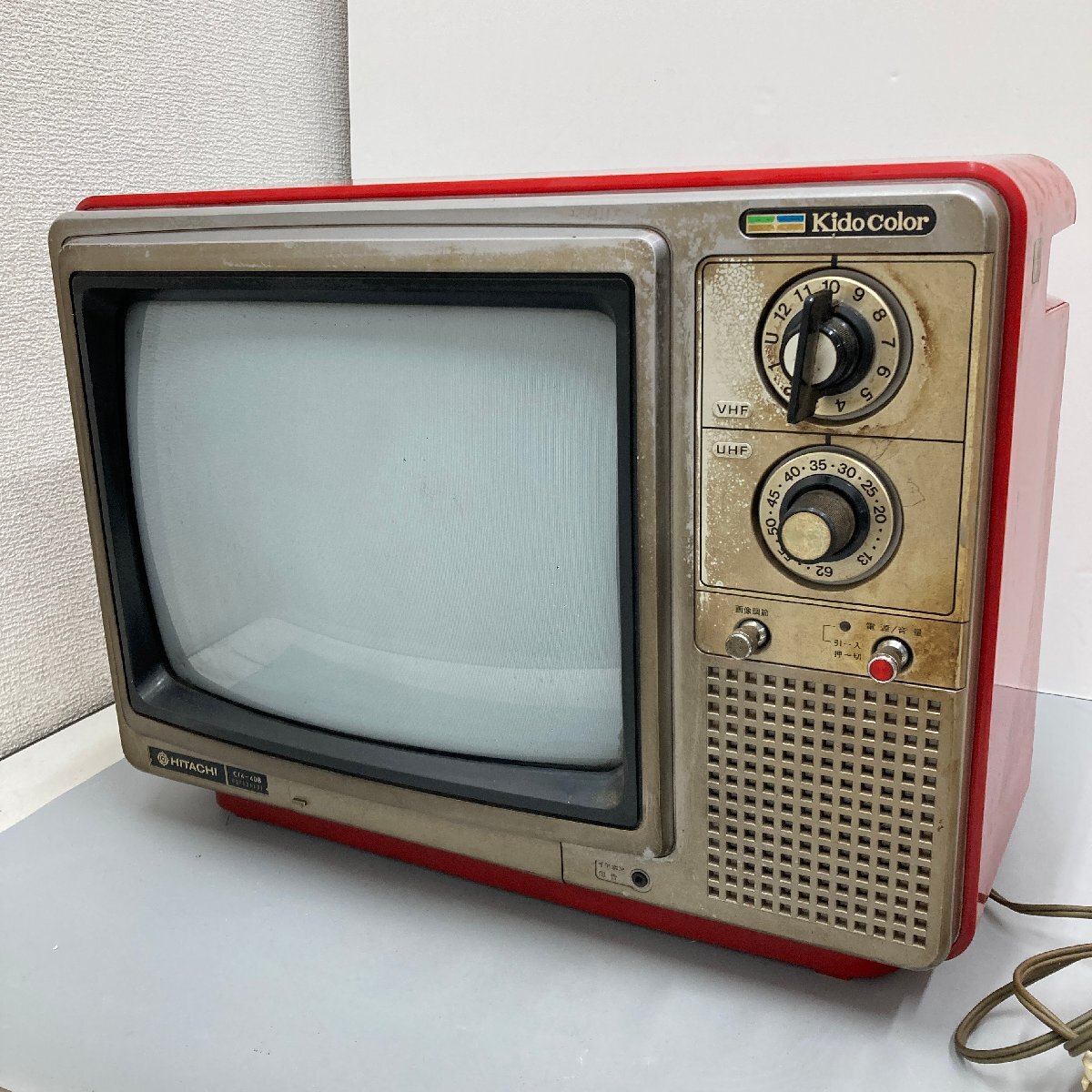 Yahoo!オークション - [9] 日立 カラーテレビ ブラウン管テレビ 赤 19