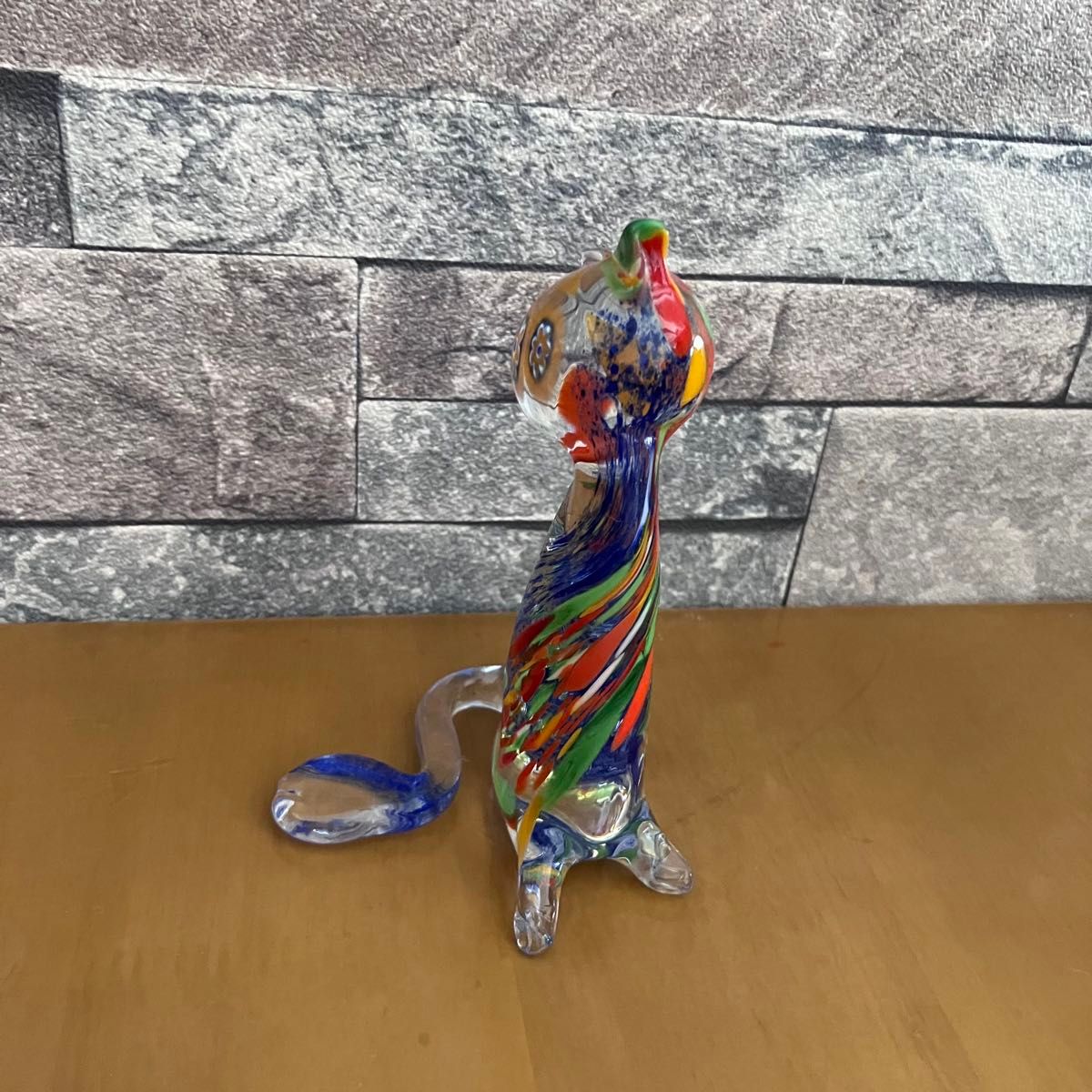 美品)Murano glass ムラーノガラス 猫の置物職人サイン入り(底) 美品