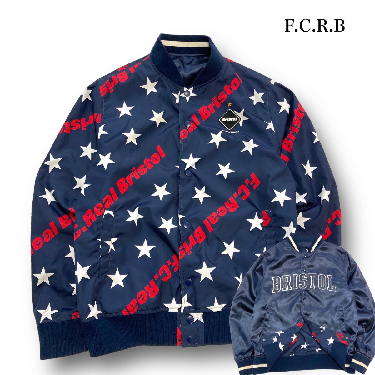 F C R B】F C Real Bristol リバーシブル ナイロンジャケット サテン
