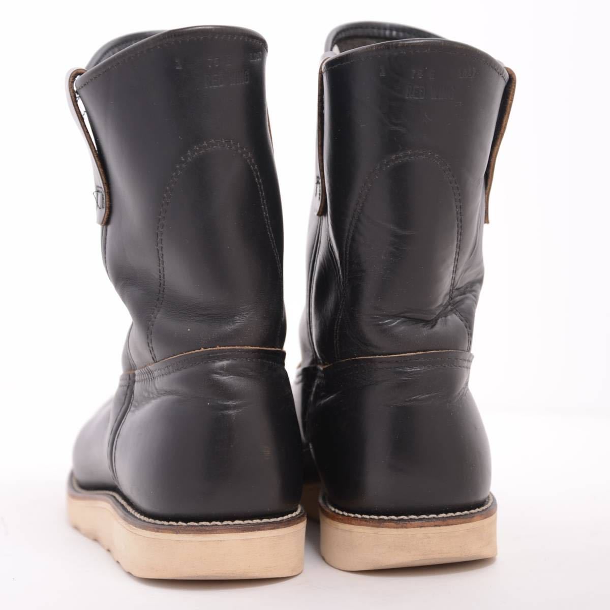 茶芯 97年製】レッドウィング #8169 size7 5E ペコスブーツ 黒