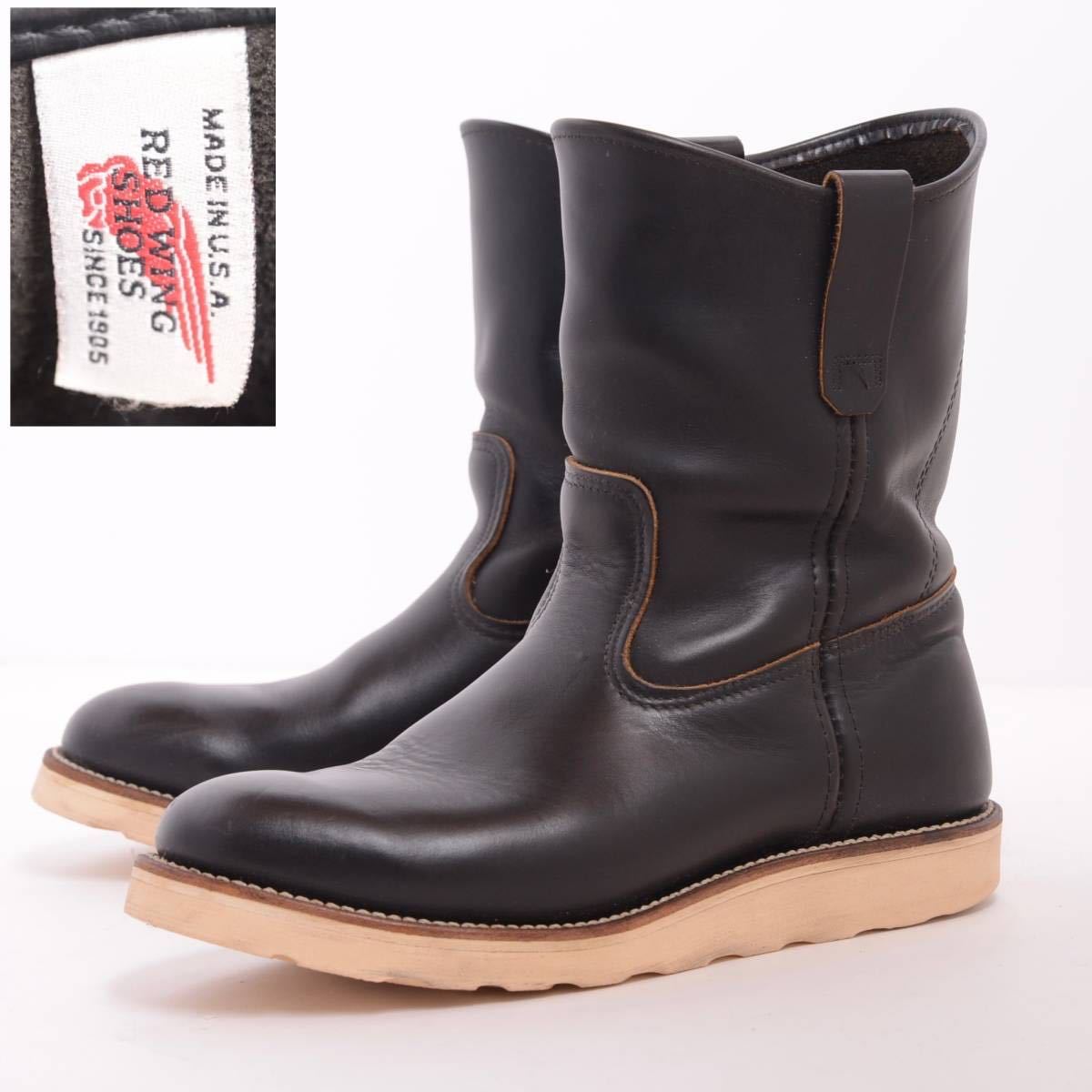 茶芯 97年製】レッドウィング #8169 size7 5E ペコスブーツ 黒