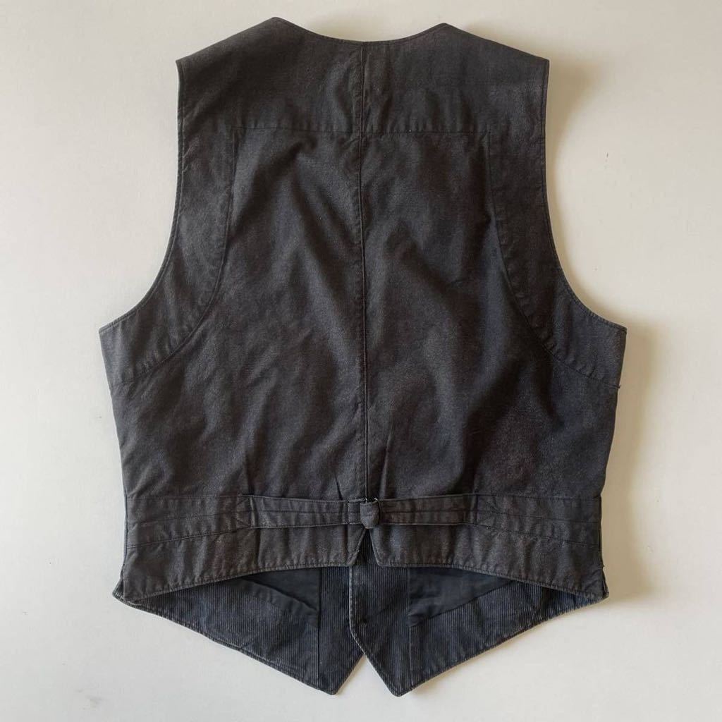 傑作/ジョニーデップ着】RRL “Black On Blue Striped Vest” M