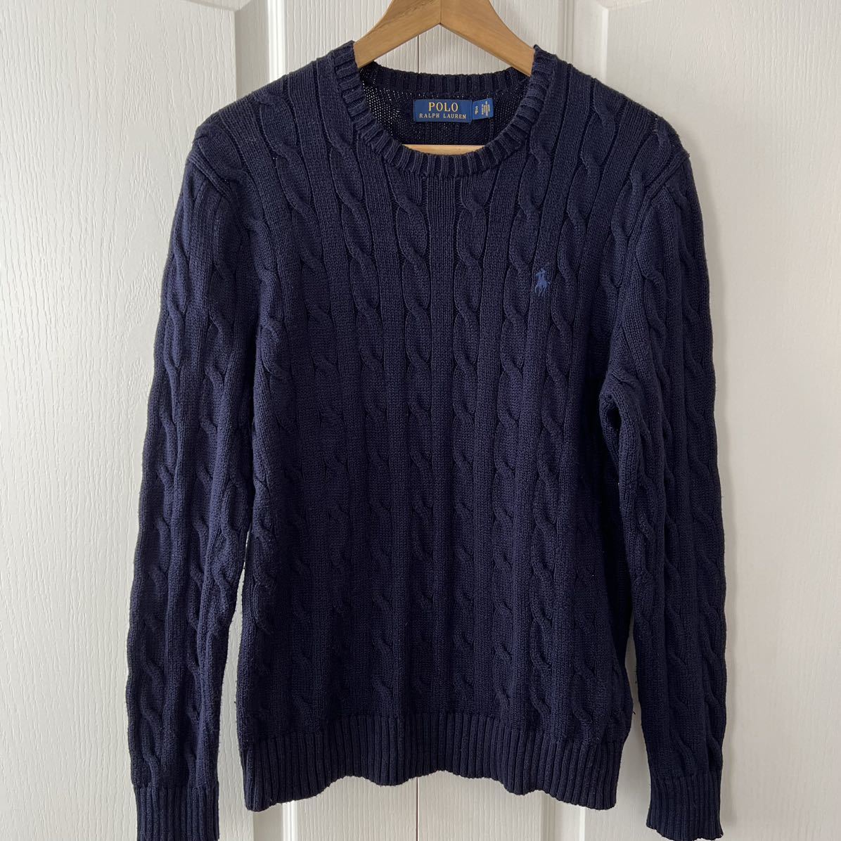 Ralph Lauren ラルフローレン ケーブル ニット セーター S ネイビー 紺