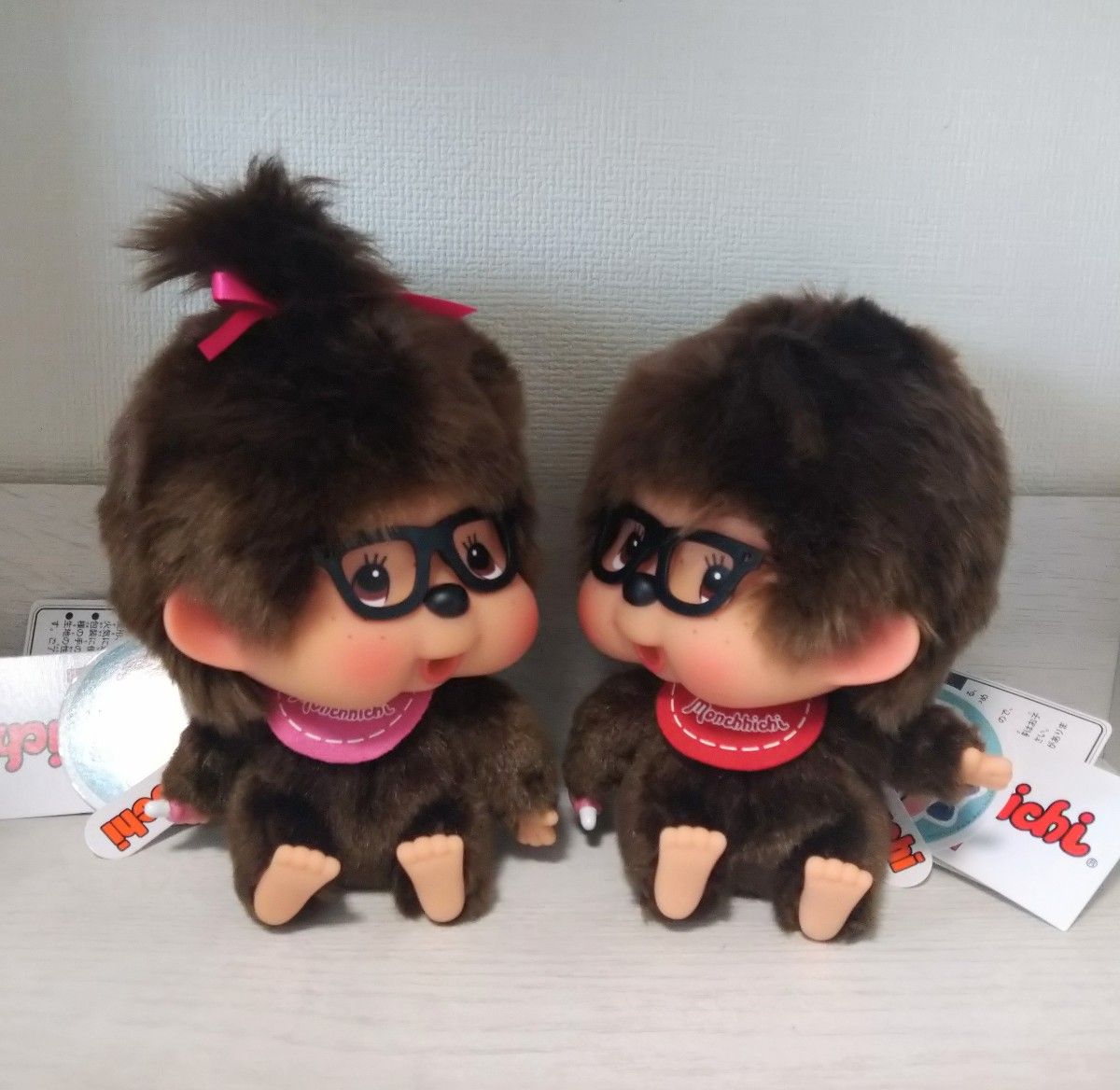 新品 香港限定 モンチッチ 顔デカ メガネ 座り 2体セット 726288 71
