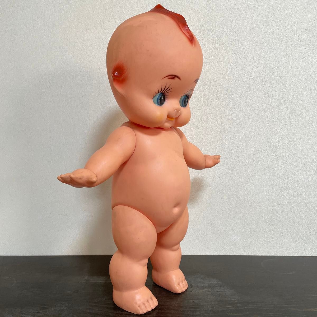 昭和レトロ大きなキューピー人形 日本製 17番 緑色の羽 高さ約50