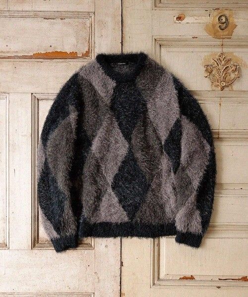 ナンバーナイン 新品 アーガイル 復刻 ニット カーディガン セーター