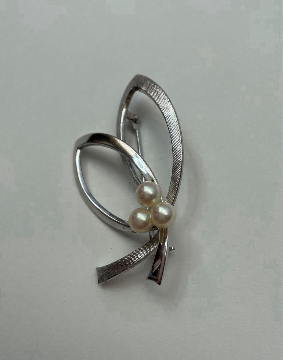 ミキモト ブローチ シルバー MIKIMOTO パールブローチ 入学式 卒業式