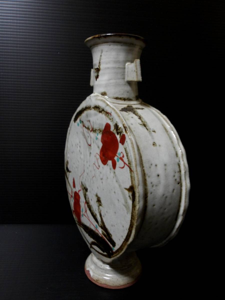 NO254 佐藤敏 京焼き 絵付け花瓶 【公式通販】