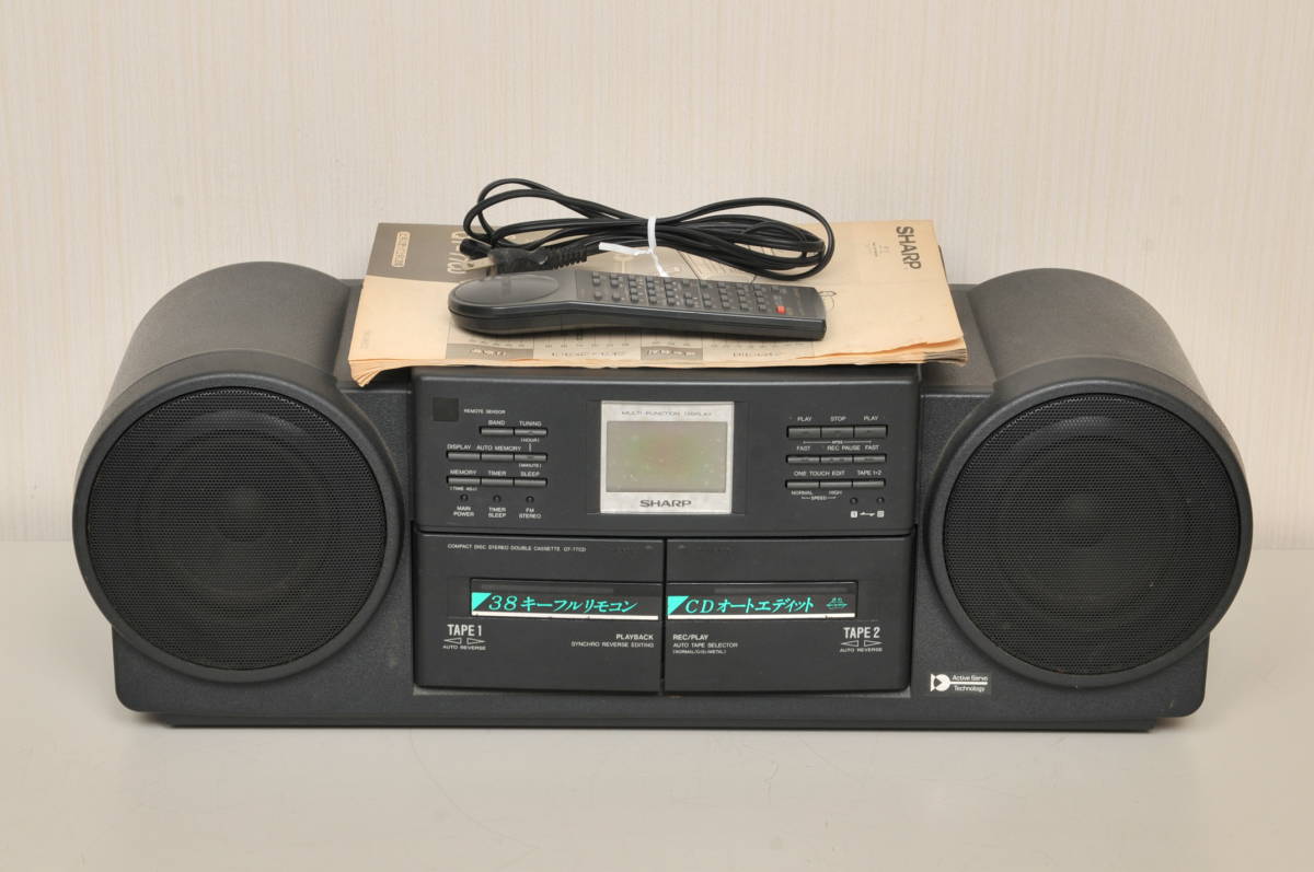 SHARP QT-77BK ブラック ラジカセ レトロ(D1 54) SHARP QT-77BK