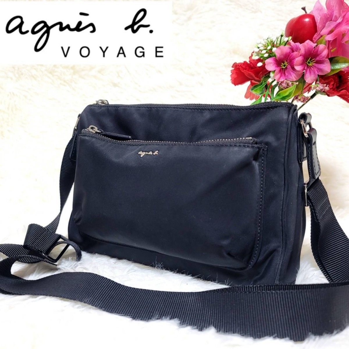 美品】アニエスベー ボヤージュ ショルダーバッグ ナイロン 軽量