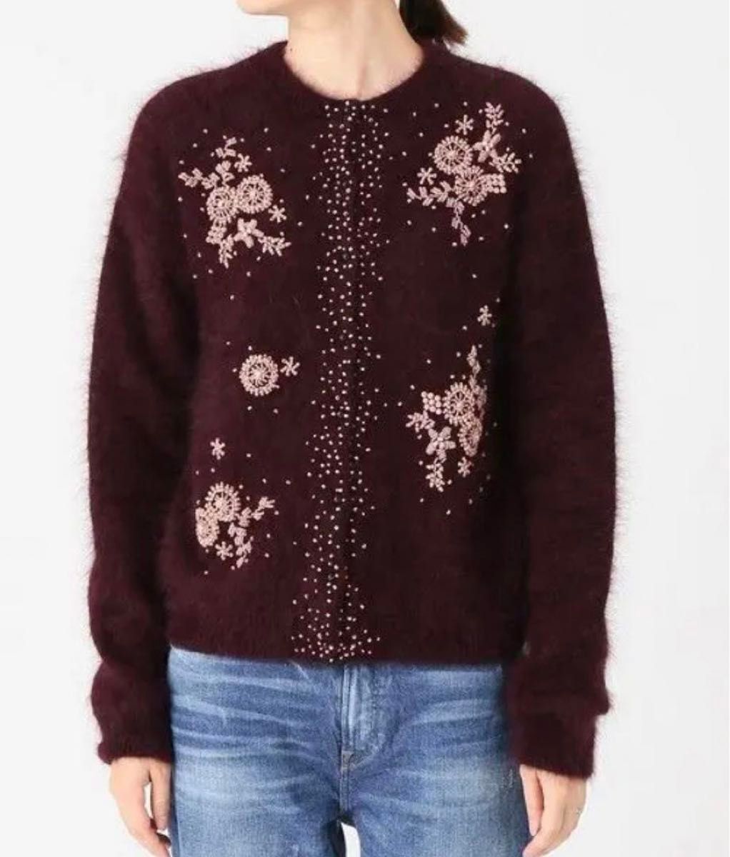 IENA アンゴラ混パールビーズ刺繍カーディガン 希少 イエナ｜Yahoo